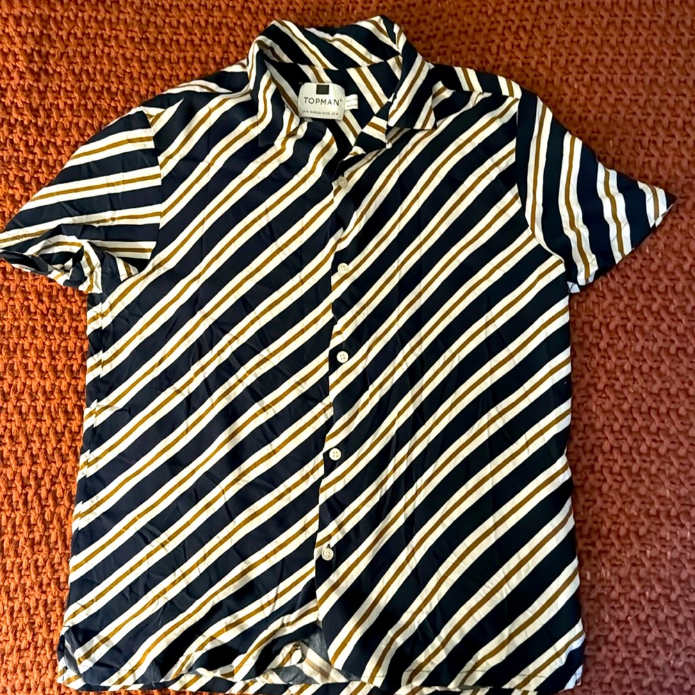Topman medium striped short sleeve bottom up